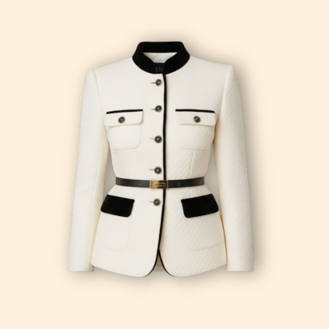 Women's Belted Waist Blazer | Tailored Fit | Elegant Smart Casual Jacket | Steven & Levon