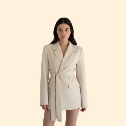 Women's Belted Blazer | Waist Belt | Tailored Smart Casual Jacket | Steven & Levon