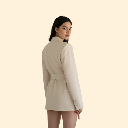Women's Belted Blazer | Waist Belt | Tailored Smart Casual Jacket | Steven & Levon