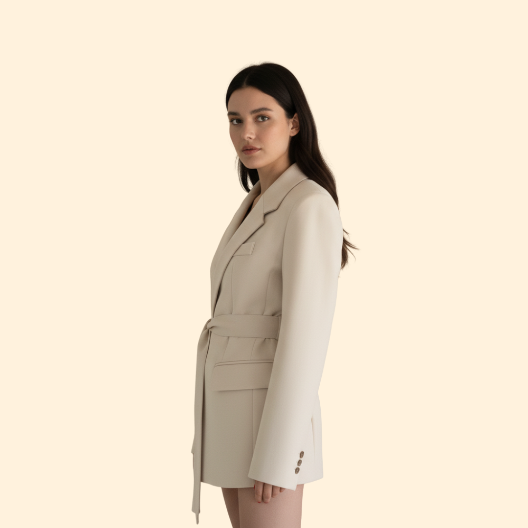 Women's Belted Blazer | Waist Belt | Tailored Smart Casual Jacket | Steven & Levon