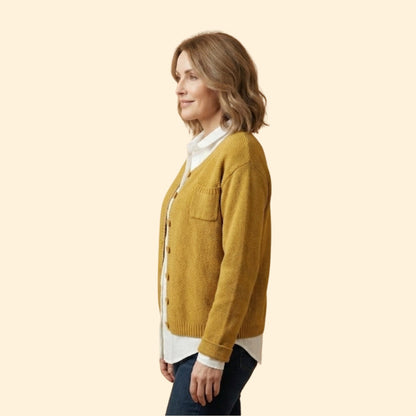 Women's Button Knit Cardigan | Soft Long Sleeve Layering Sweater | Steven & Levon