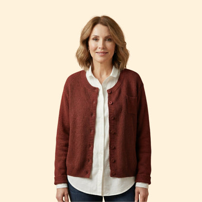 Women's Button Knit Cardigan | Soft Long Sleeve Layering Sweater | Steven & Levon