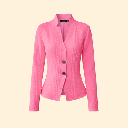 Women's Cable Knit Blazer | Button Front | Smart Casual Knit Jacket | Steven & Levon