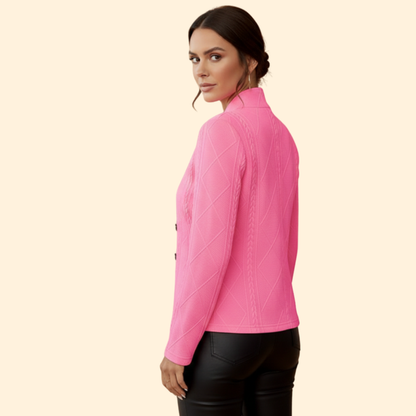 Women's Cable Knit Blazer | Button Front | Smart Casual Knit Jacket | Steven & Levon