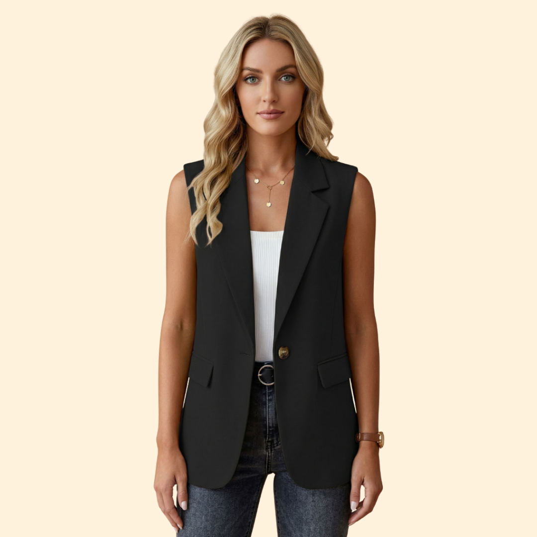 Women's Sleeveless Blazer | Chic Tailored Vest | Smart Casual Layering | Steven & Levon