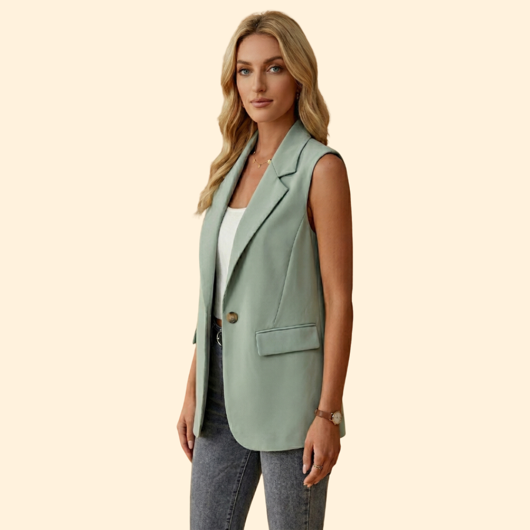 Women's Sleeveless Blazer | Chic Tailored Vest | Smart Casual Layering | Steven & Levon