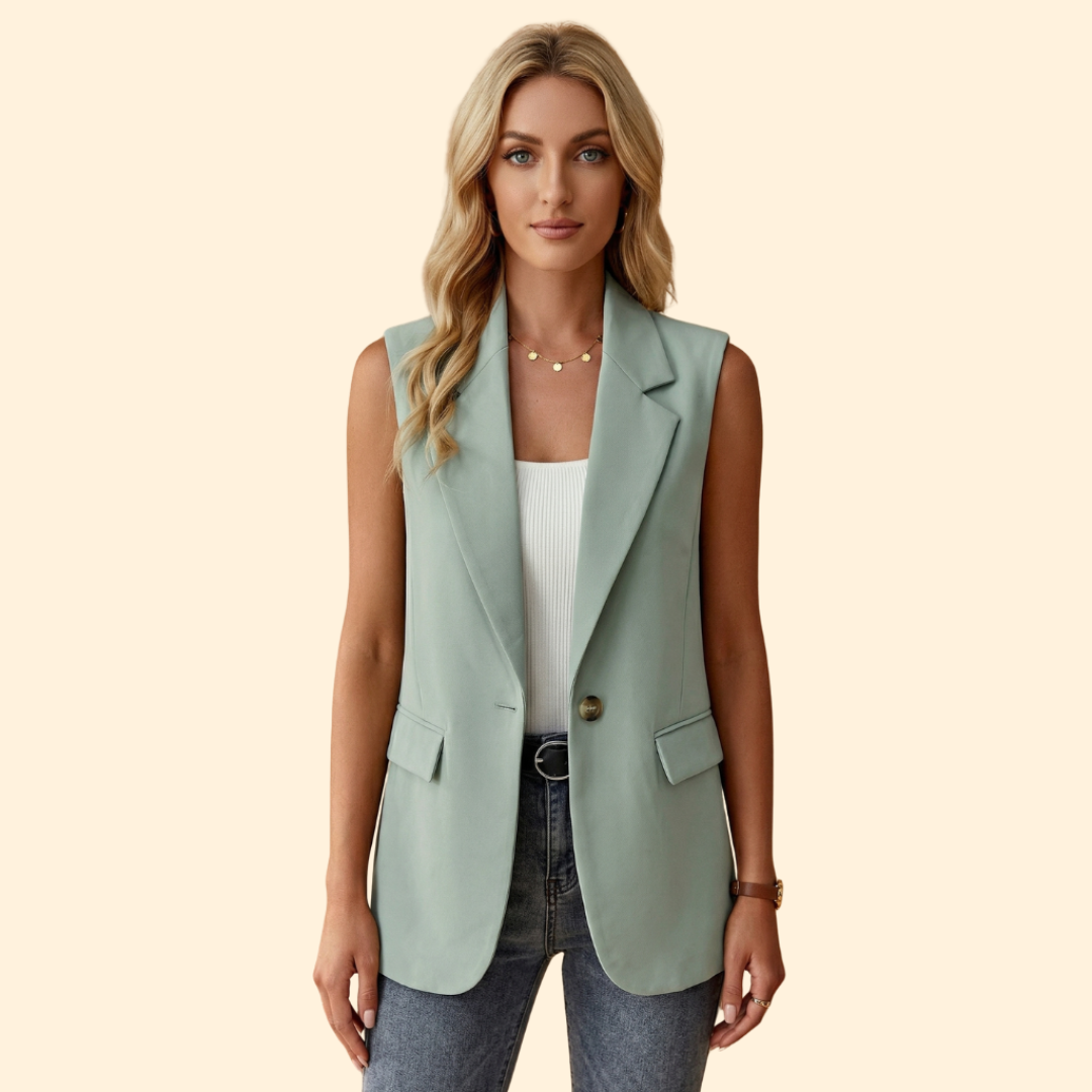 Women's Sleeveless Blazer | Chic Tailored Vest | Smart Casual Layering | Steven & Levon
