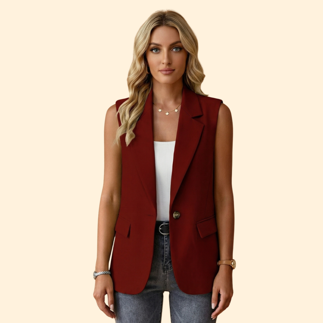 Women's Sleeveless Blazer | Chic Tailored Vest | Smart Casual Layering | Steven & Levon