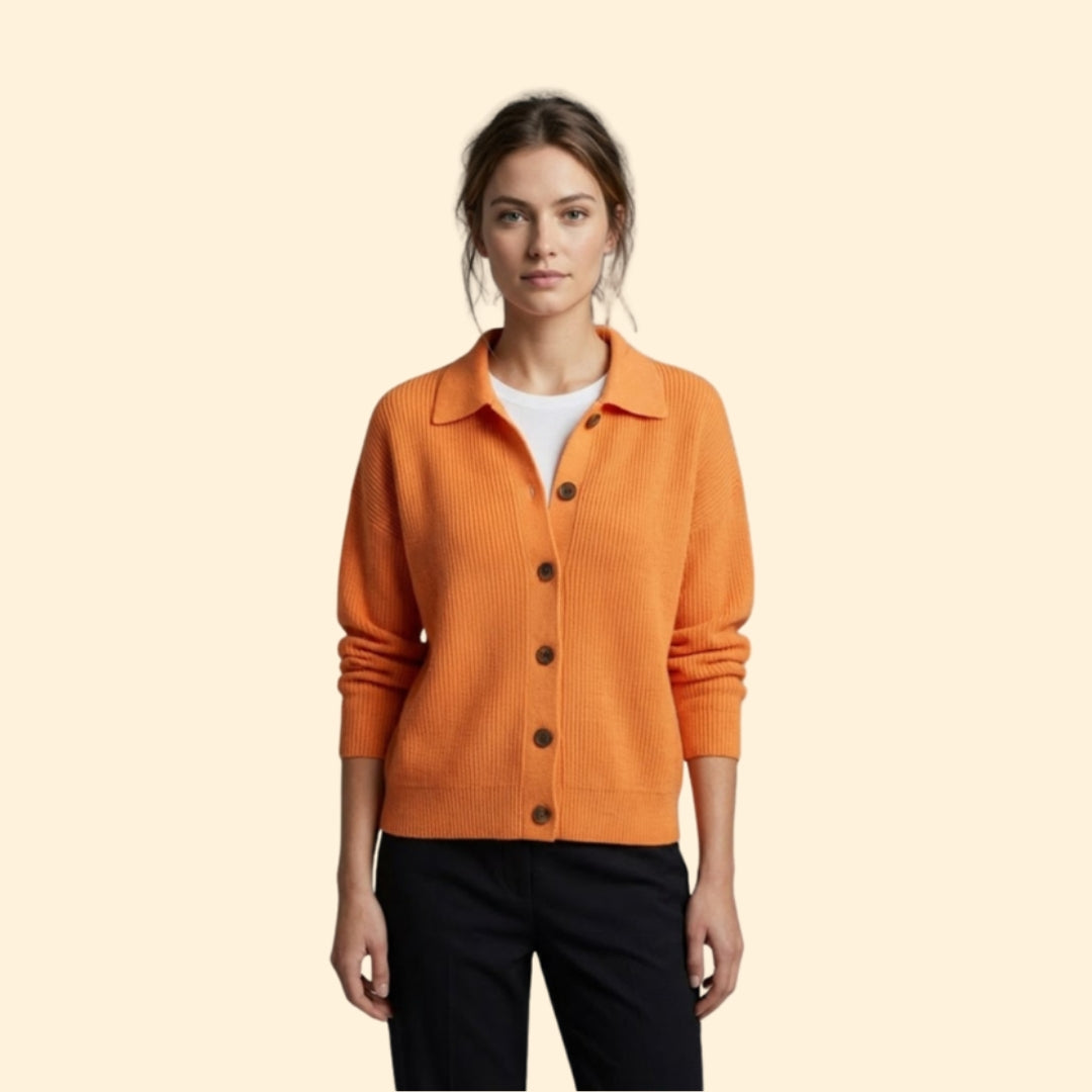 Women's Collared Knit Cardigan | Soft Button-Up Casual Sweater | Steven & Levon