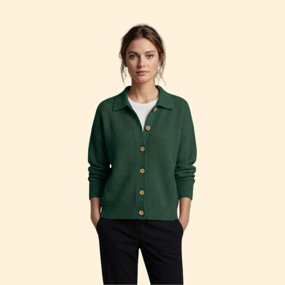 Women's Collared Knit Cardigan | Soft Button-Up Casual Sweater | Steven & Levon