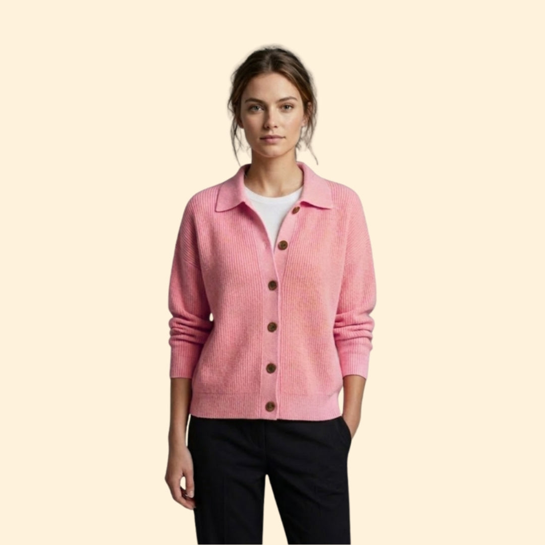 Women's Collared Knit Cardigan | Soft Button-Up Casual Sweater | Steven & Levon