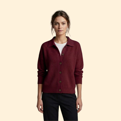 Women's Collared Knit Cardigan | Soft Button-Up Casual Sweater | Steven & Levon