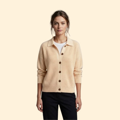 Women's Collared Knit Cardigan | Soft Button-Up Casual Sweater | Steven & Levon