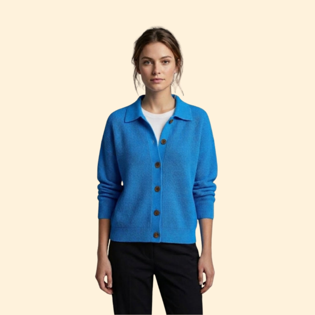 Women's Collared Knit Cardigan | Soft Button-Up Casual Sweater | Steven & Levon
