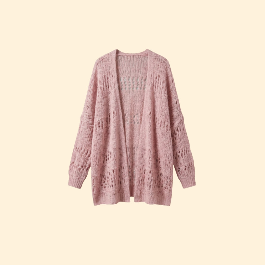 Women's Crochet Knit Cardigan | Openwork Long Sleeve Layering Sweater | Steven & Levon