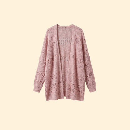 Women's Crochet Knit Cardigan | Openwork Long Sleeve Layering Sweater | Steven & Levon