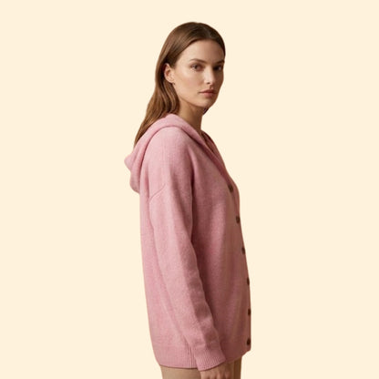 Hooded Button Cardigan | Women | Soft Knit | Button Front | Casual Layering Style | Steven & Levon