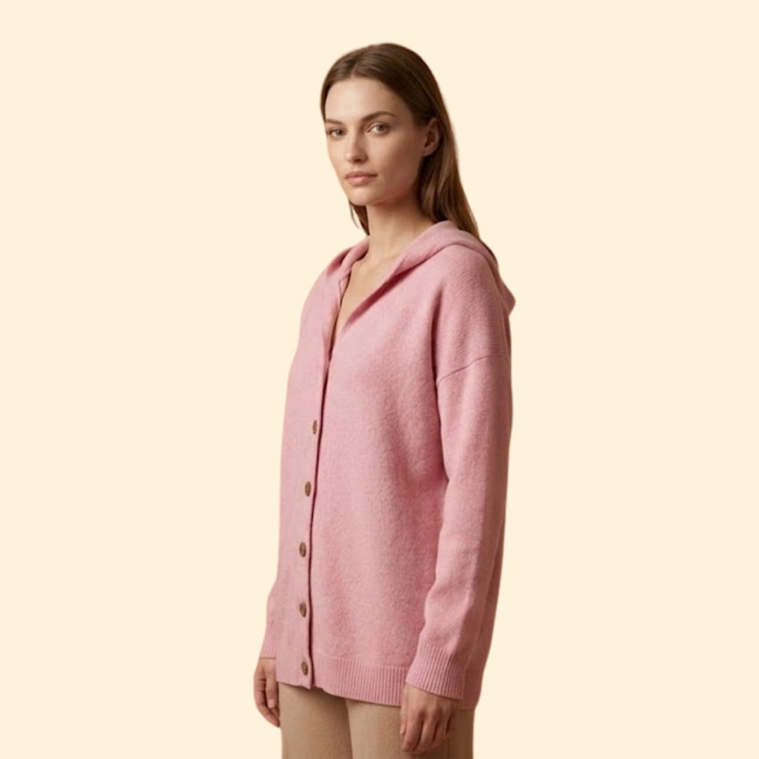 Hooded Button Cardigan | Women | Soft Knit | Button Front | Casual Layering Style | Steven & Levon