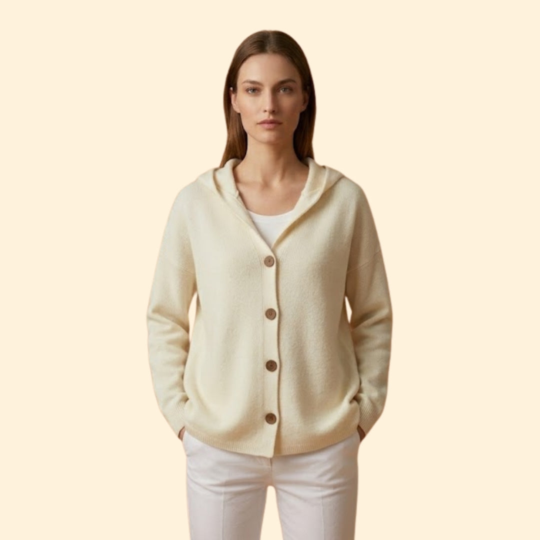 Hooded Button Cardigan | Women | Soft Knit | Button Front | Casual Layering Style | Steven & Levon