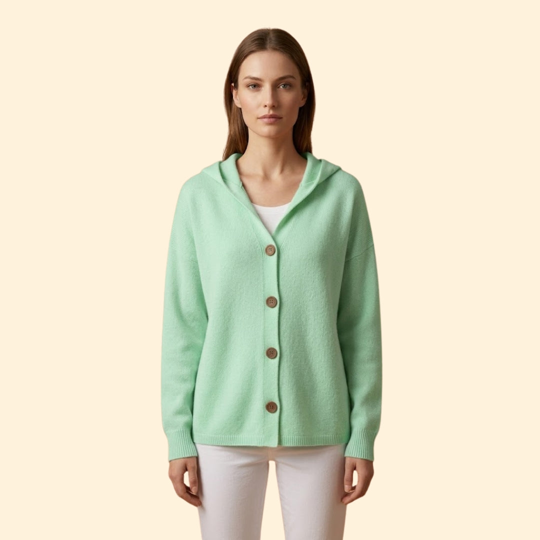 Hooded Button Cardigan | Women | Soft Knit | Button Front | Casual Layering Style | Steven & Levon