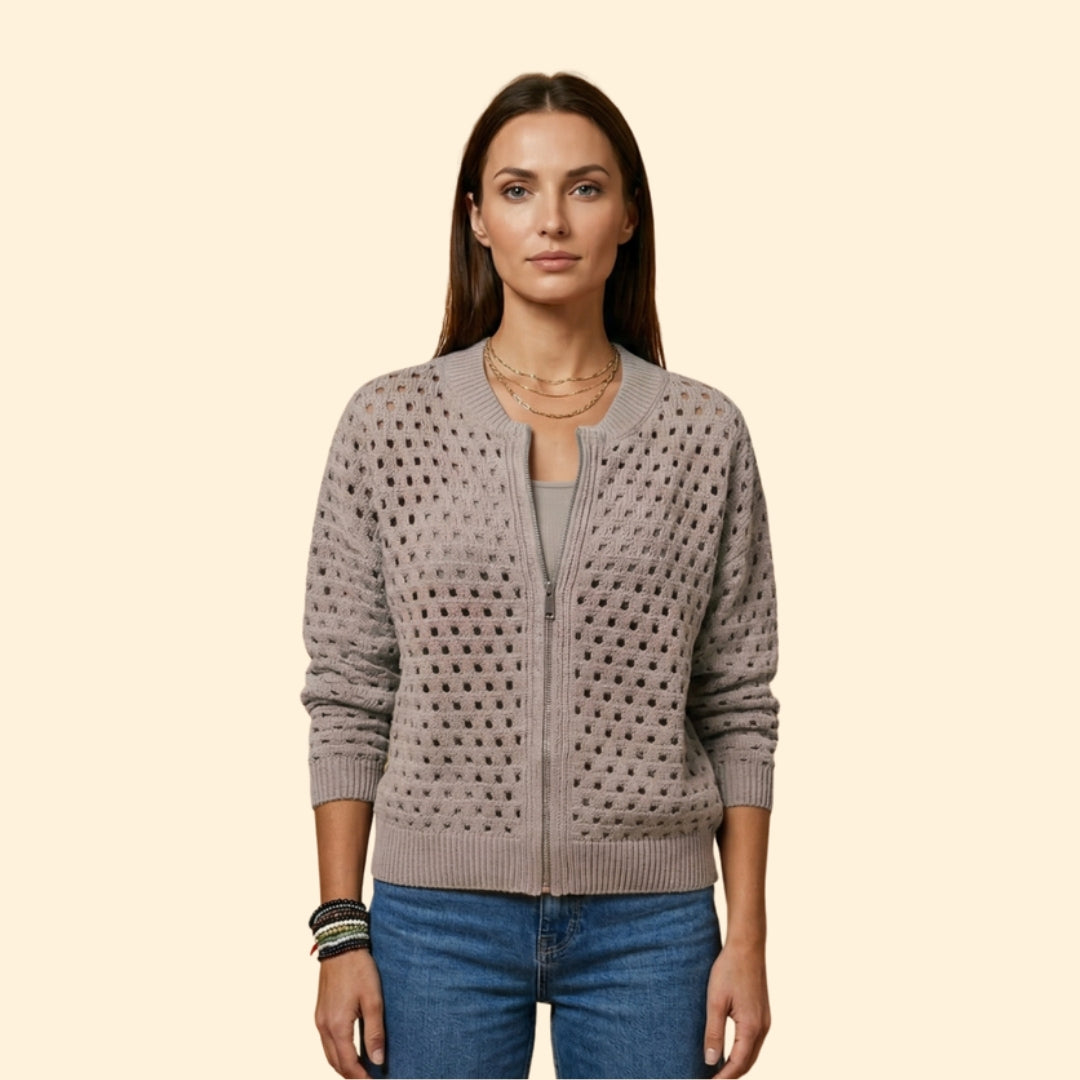 Women's Knit Zip Cardigan | Soft Long Sleeve Casual Sweater | Steven & Levon