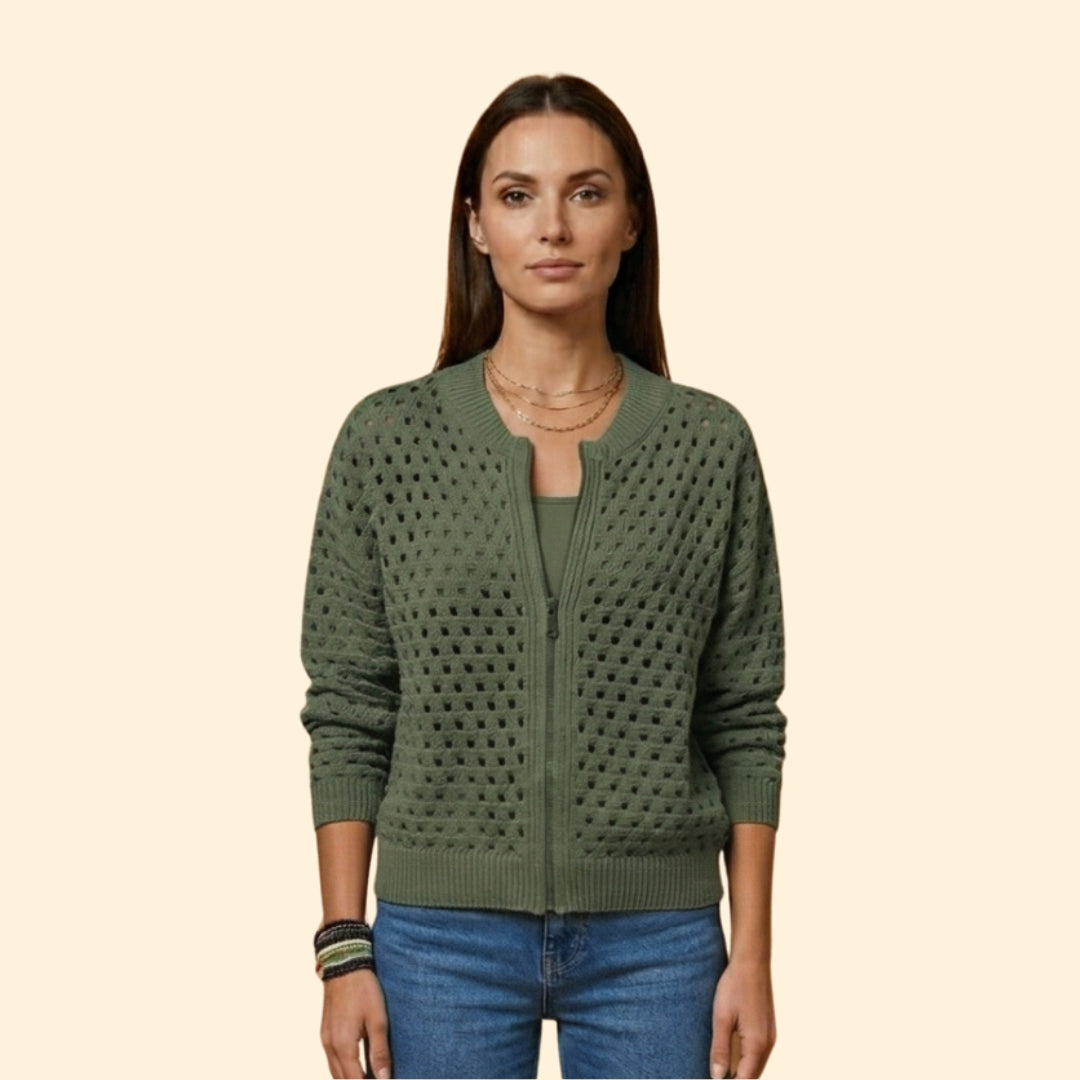 Women's Knit Zip Cardigan | Soft Long Sleeve Casual Sweater | Steven & Levon