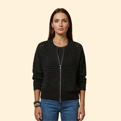 Women's Knit Zip Cardigan | Soft Long Sleeve Casual Sweater | Steven & Levon