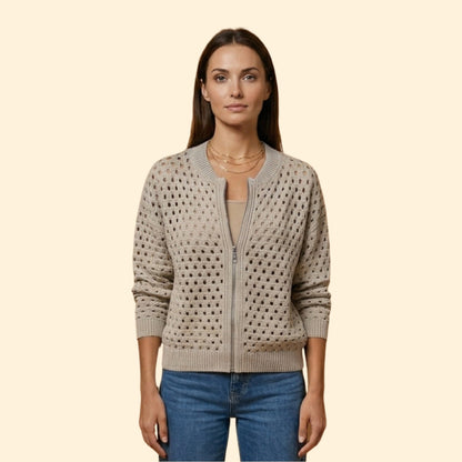 Women's Knit Zip Cardigan | Soft Long Sleeve Casual Sweater | Steven & Levon