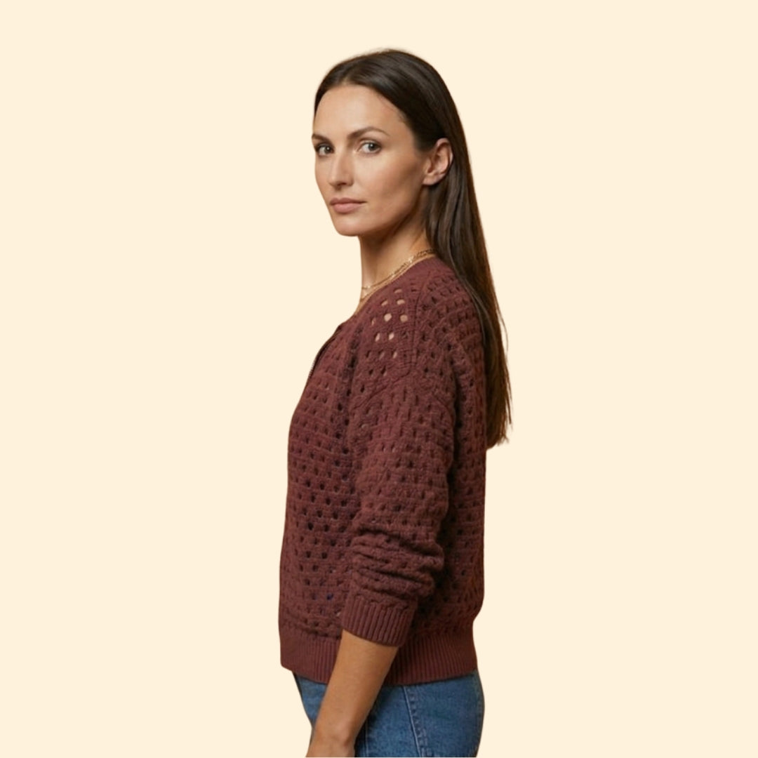 Women's Knit Zip Cardigan | Soft Long Sleeve Casual Sweater | Steven & Levon
