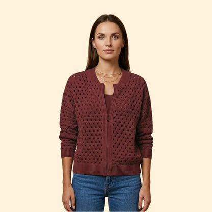 Women's Knit Zip Cardigan | Soft Long Sleeve Casual Sweater | Steven & Levon