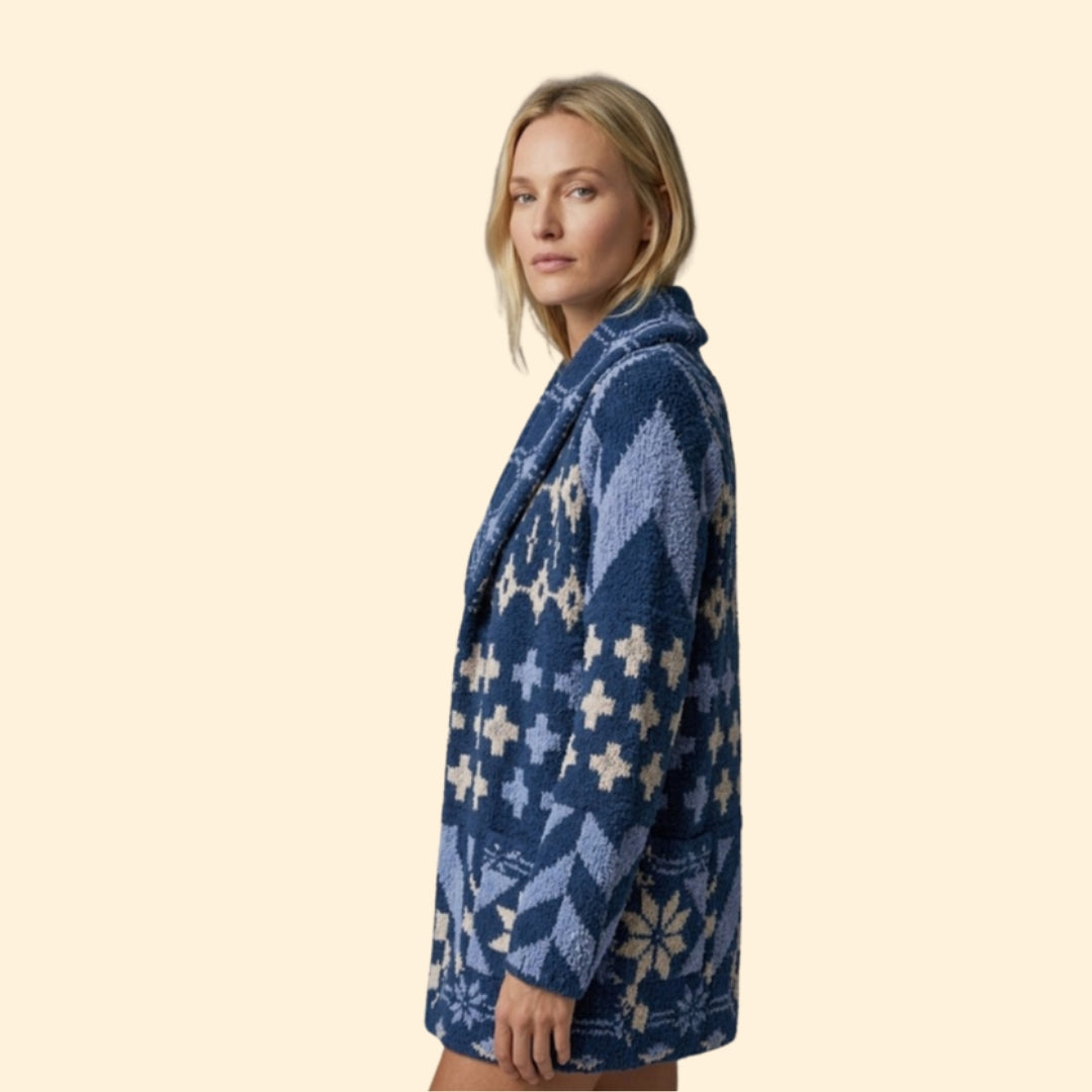 Women's Pattern Knit Cardigan | Cozy Long Sleeve Statement Sweater | Steven & Levon