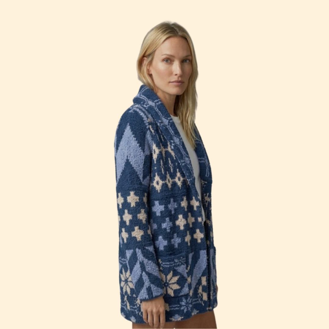 Women's Pattern Knit Cardigan | Cozy Long Sleeve Statement Sweater | Steven & Levon