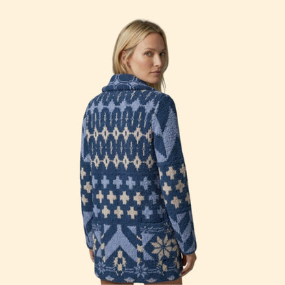 Women's Pattern Knit Cardigan | Cozy Long Sleeve Statement Sweater | Steven & Levon