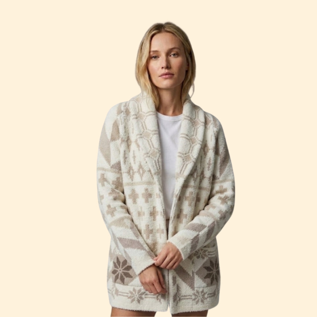 Women's Pattern Knit Cardigan | Cozy Long Sleeve Statement Sweater | Steven & Levon