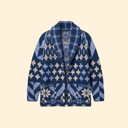Women's Pattern Knit Cardigan | Cozy Long Sleeve Statement Sweater | Steven & Levon