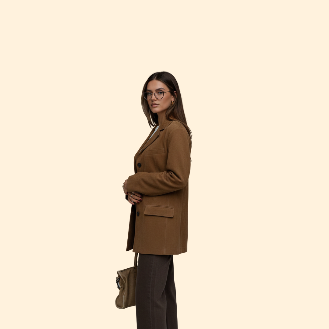 Women's Suede Blazer | Soft Tailored Jacket | Elegant Smart Casual Style | Steven & Levon