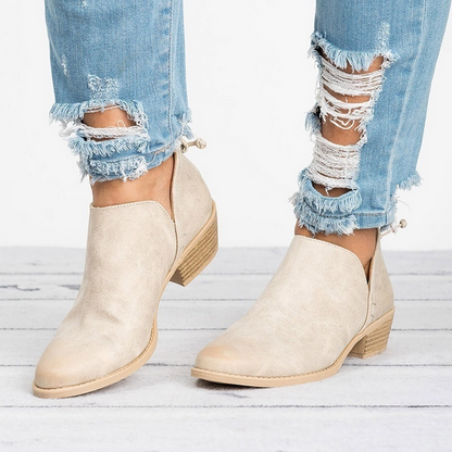 Women's Low Heel Ankle Boots | Eco Leather | Side Zip Comfortable Everyday Boots | Steven & Levon