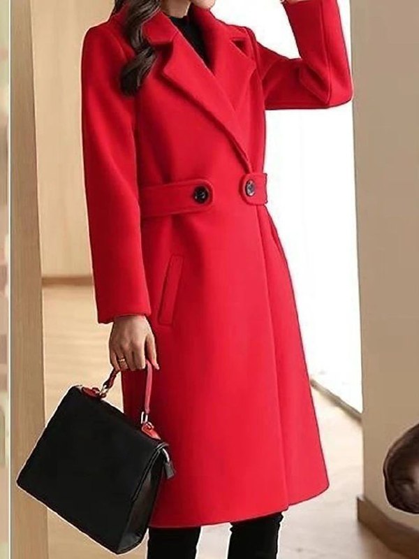 Women's Belted Winter Coat | Elegant Long Warm Outerwear | Classic Fitted Jacket | Steven & Levon