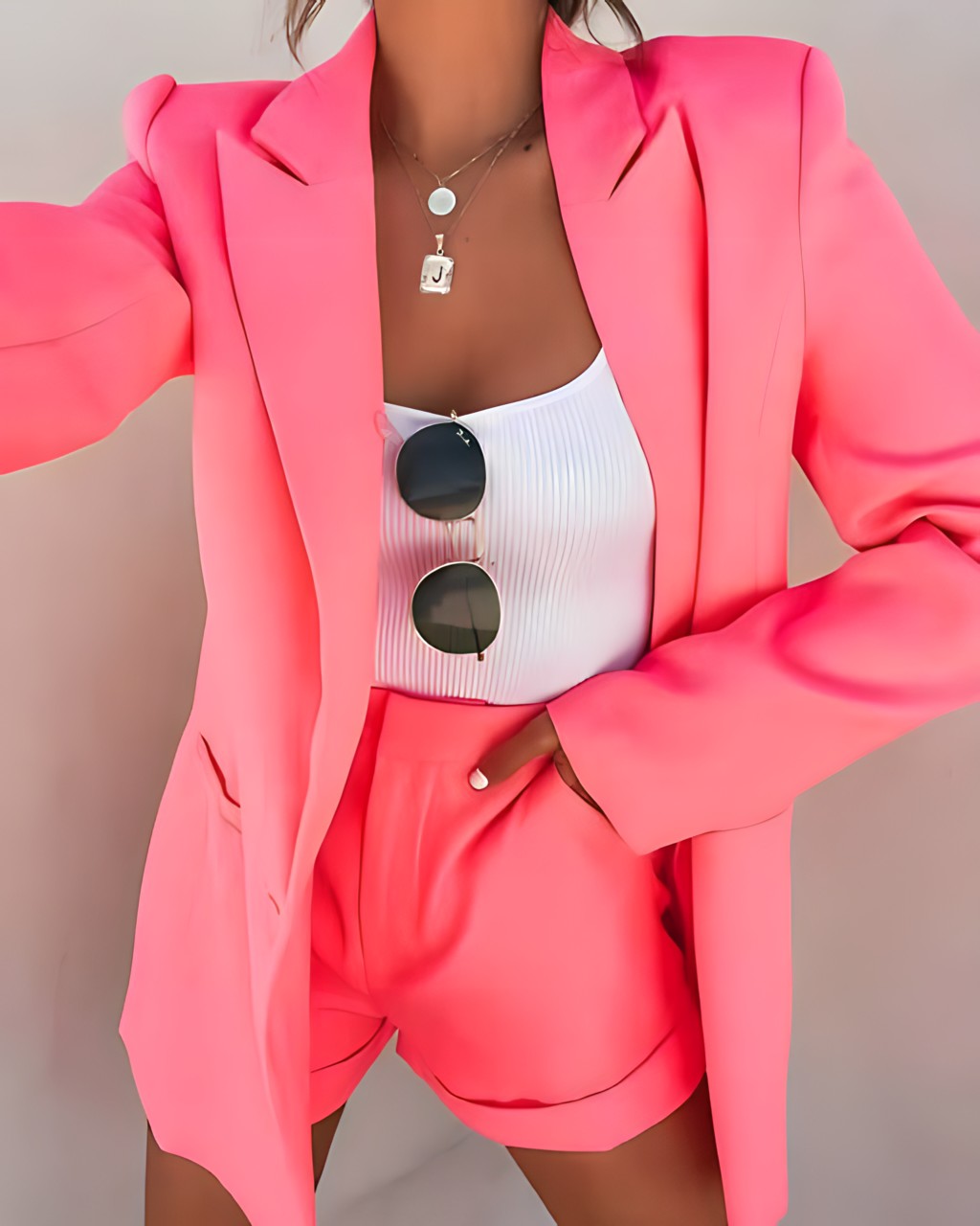 Women's Tailored Blazer & Shorts Set | Elegant Two-Piece Outfit | Steven & Levon
