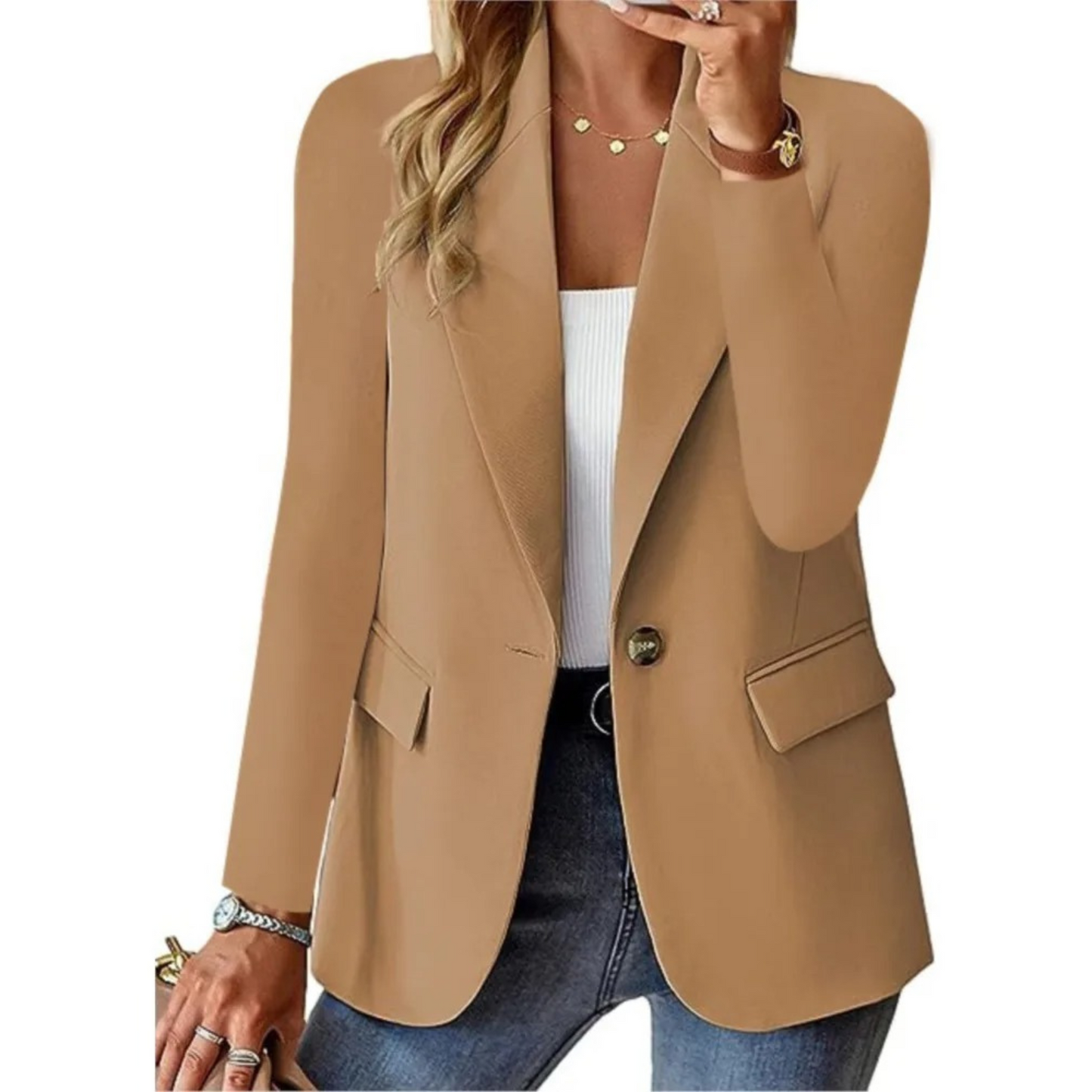 Women's Casual Long Sleeve Blazer | Women | Tailored Fabric Blend | Relaxed Fit Smart Outerwear | Steven & Levon