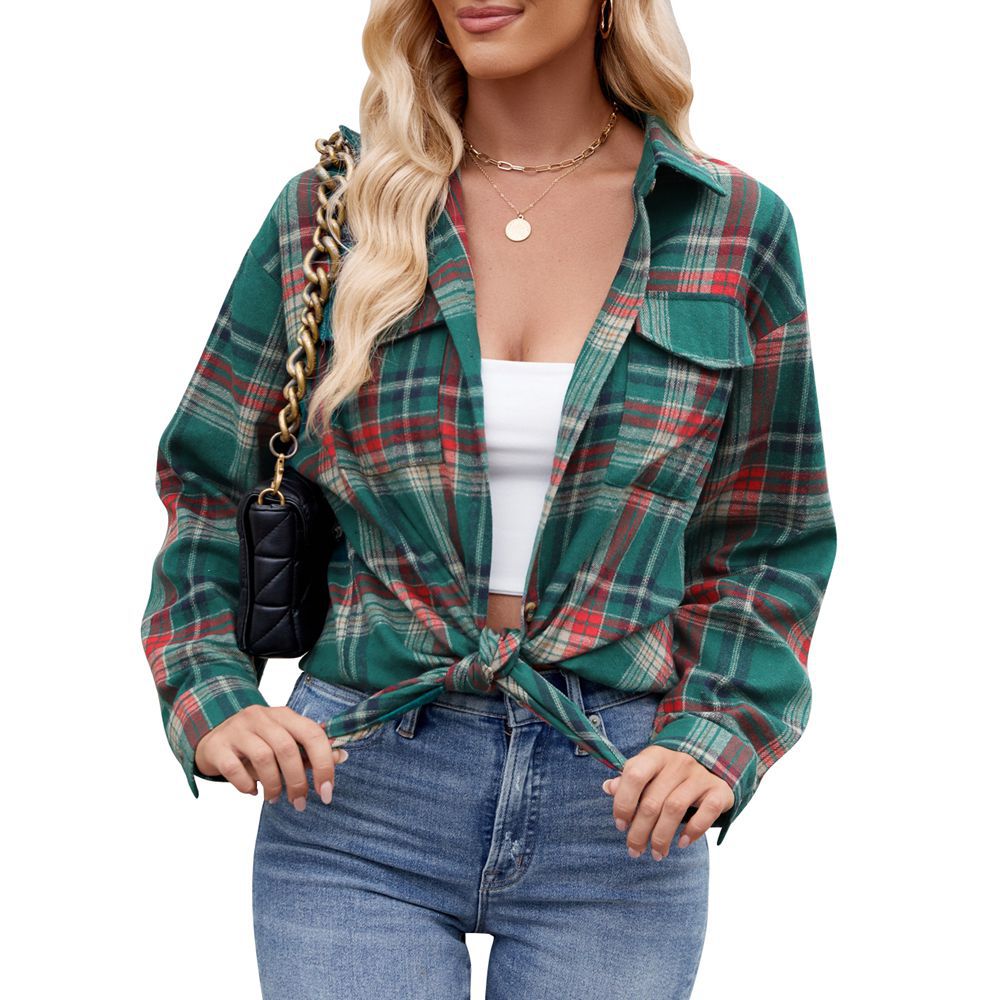 Women’s Checked Shirt Jacket | Cotton Blend | Pocket Detail | Casual Overshirt | Steven & Levon