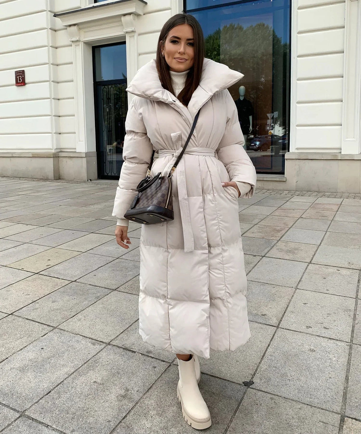 Women's Elegant Long Winter Jacket | Warm Quilted Coat | Stylish Outerwear | Steven & Levon
