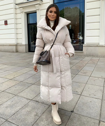 Women's Elegant Long Winter Jacket | Warm Quilted Coat | Stylish Outerwear | Steven & Levon