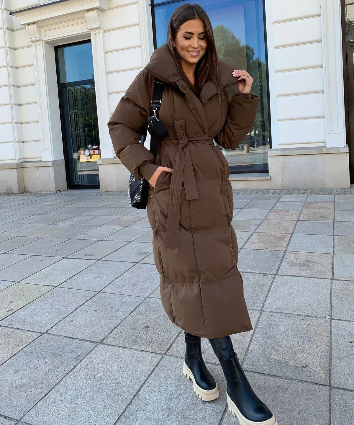 Women's Elegant Long Winter Jacket | Warm Quilted Coat | Stylish Outerwear | Steven & Levon