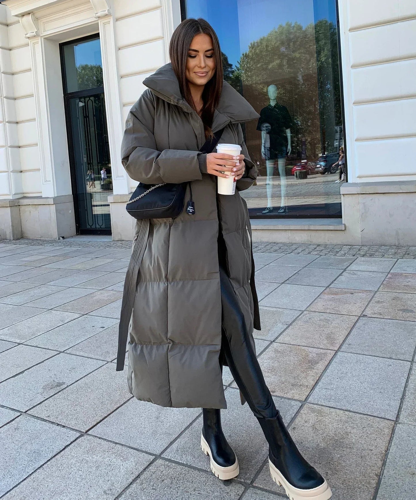 Women's Elegant Long Winter Jacket | Warm Quilted Coat | Stylish Outerwear | Steven & Levon