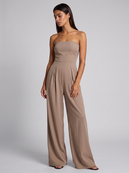 Women's Strapless Jumpsuit | Elegant Wide Leg | Pockets | Steven & Levon
