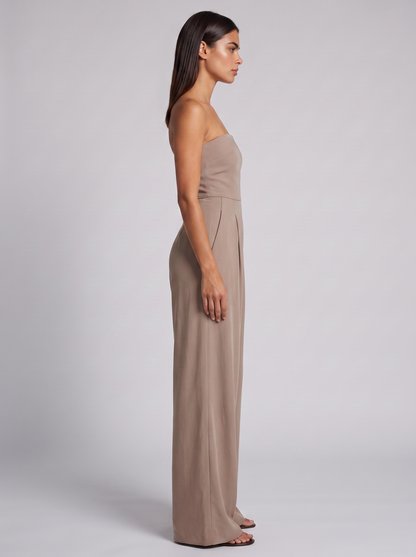 Women's Strapless Jumpsuit | Elegant Wide Leg | Pockets | Steven & Levon