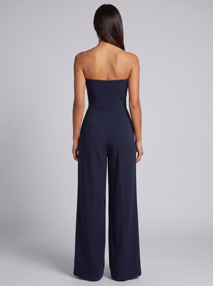 Women's Strapless Jumpsuit | Elegant Wide Leg | Pockets | Steven & Levon