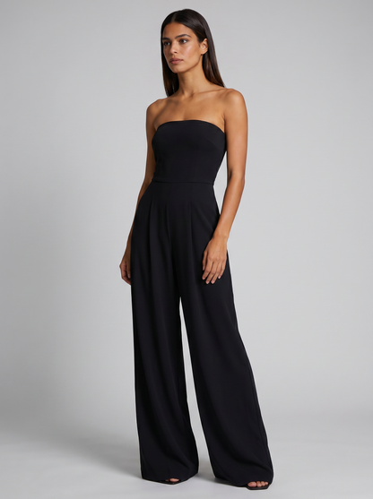 Women's Strapless Jumpsuit | Elegant Wide Leg | Pockets | Steven & Levon