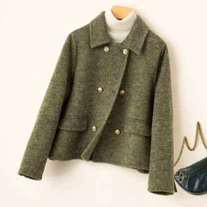 Women's Elegant Wool Coat |Women | Wool Blend | Doll Collar Tailored Winter Outerwear | Steven & Levon